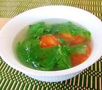 セロリの葉っぱ＆トマトの中華スープ 